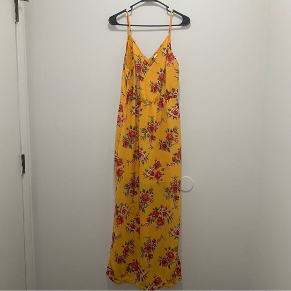 Divided Yellow Floral Spaghetti Strap Dress Size 6 - Picture 1 of 11
